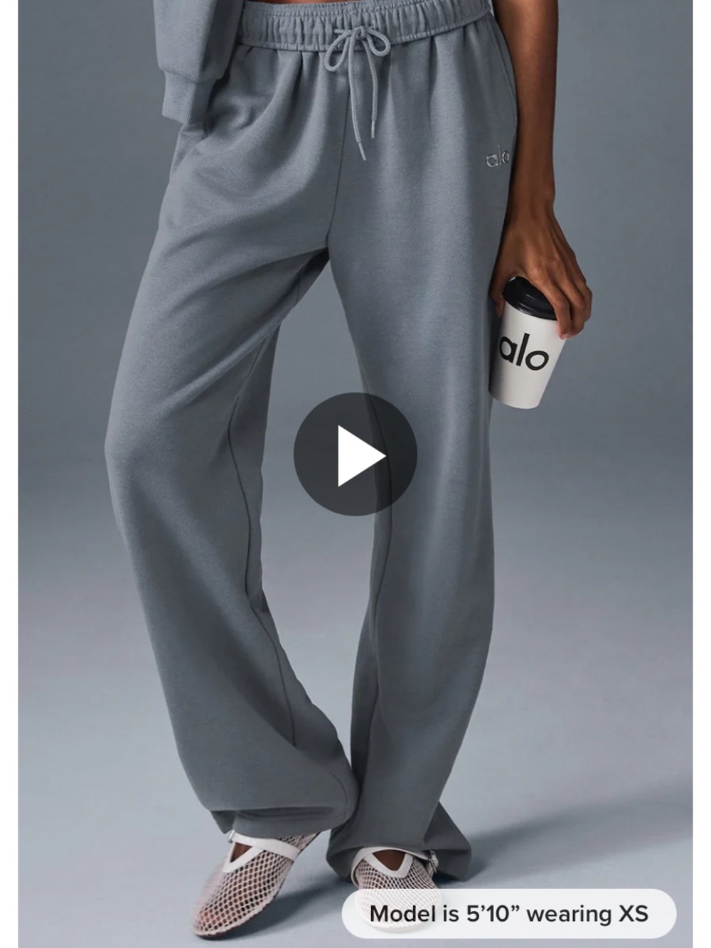 ALO Accolade Yoga Women's Wide-Leg Sweatpants in Slate Gray